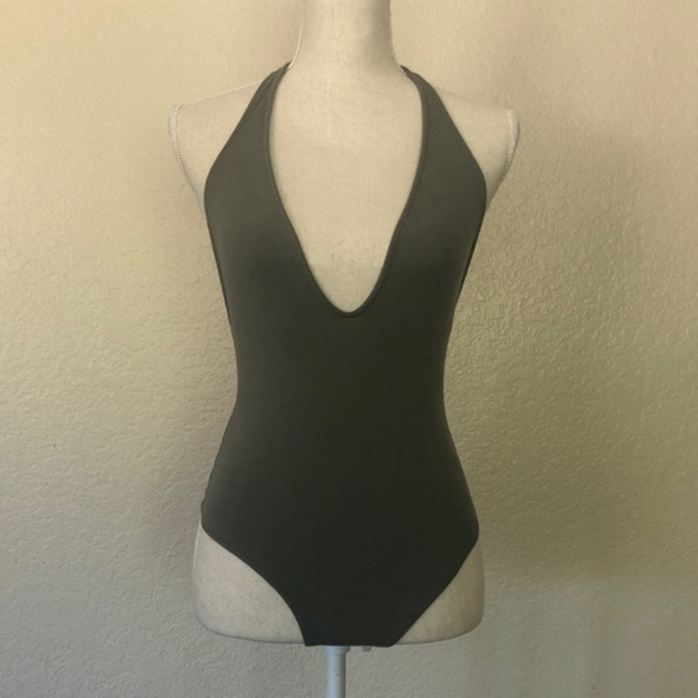 Olive green body suit
